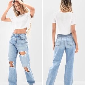 American Eagle Outfitters 90's Straight Distressed Jeans 4R EUC